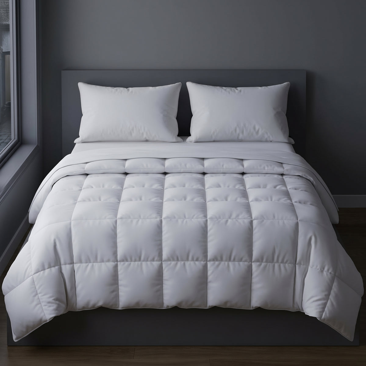 threadncloud white quilted comforter with hollow fibre filling
