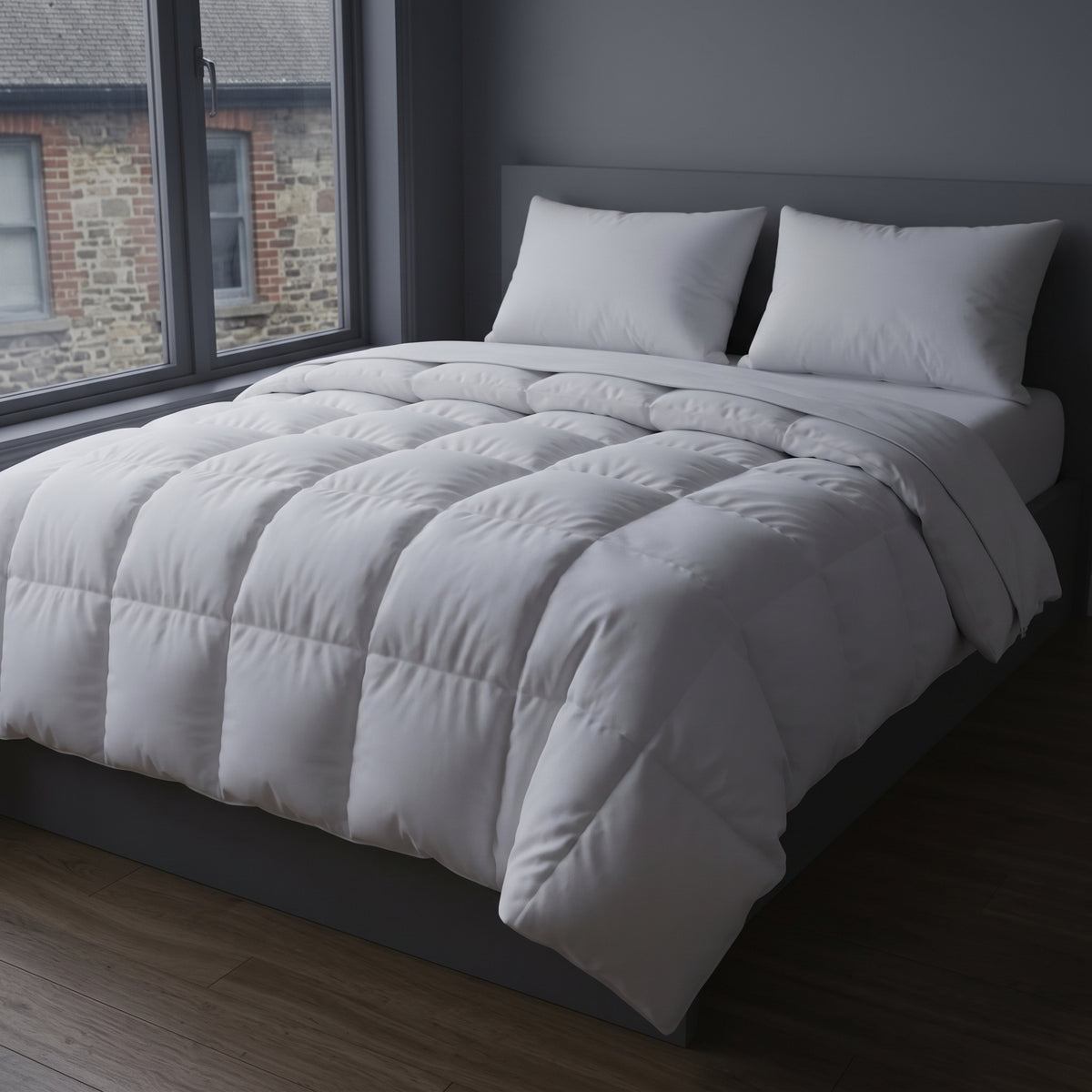 threadncloud white quilted comforter with hollow fibre filling