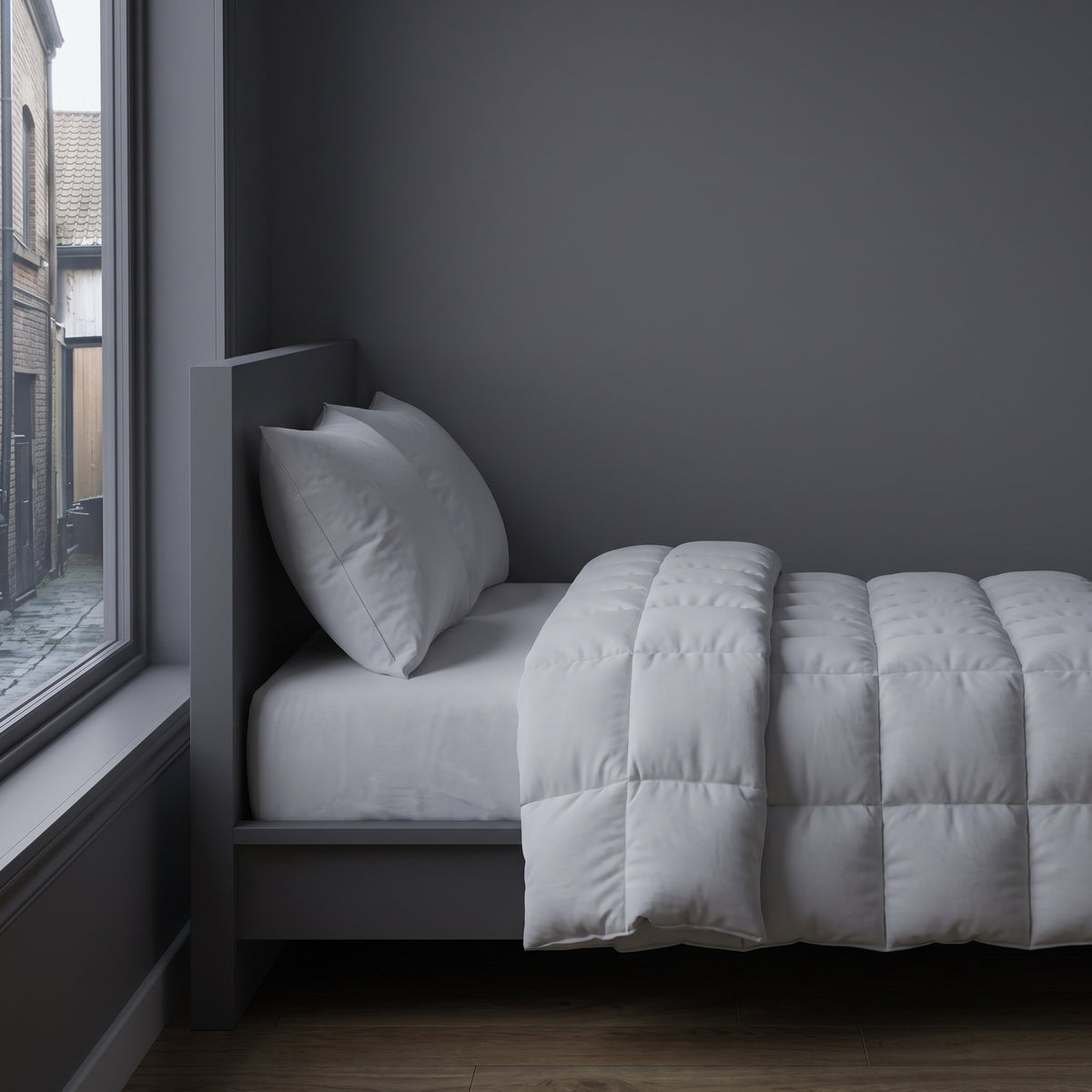 threadncloud white quilted comforter with hollow fibre filling