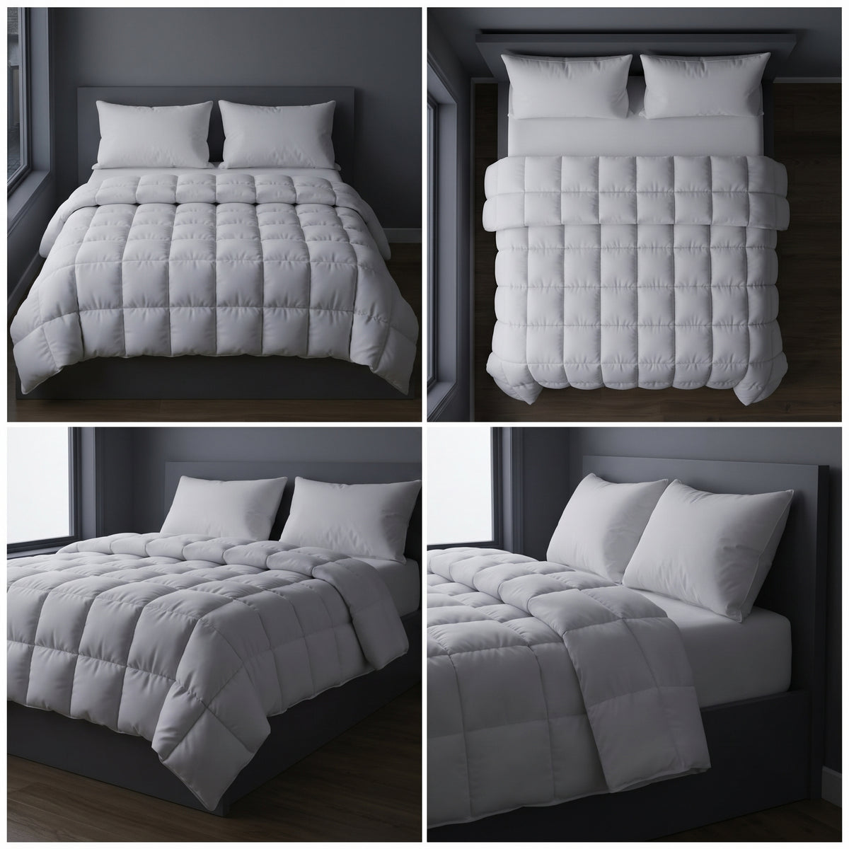 threadncloud white quilted comforter with hollow fibre filling