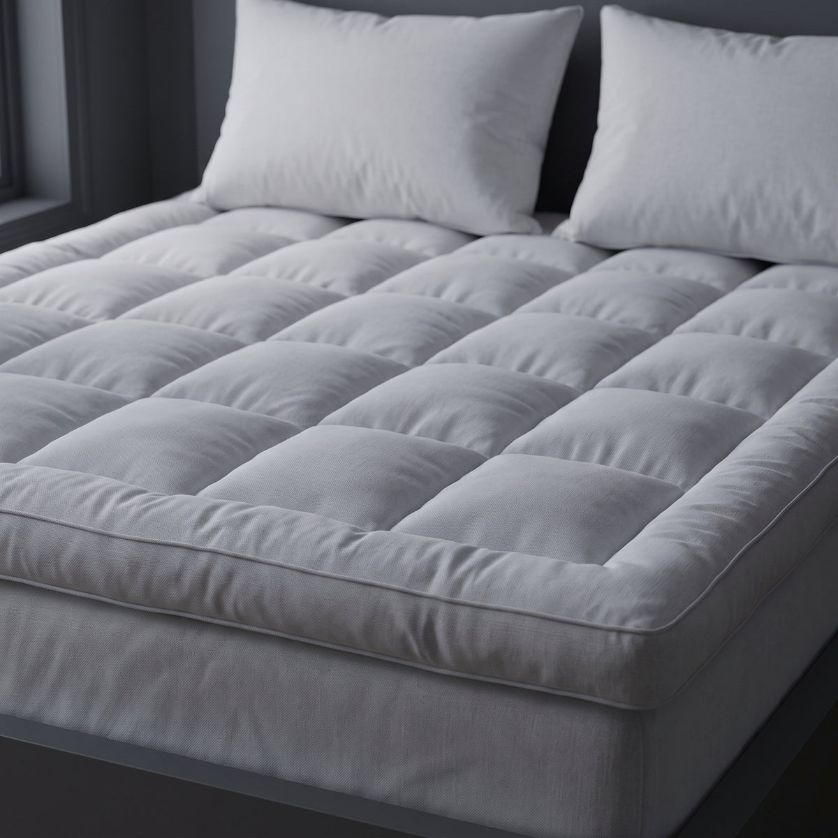 threadncloud quilted mattress topper with 4-inch hollow fibre filling