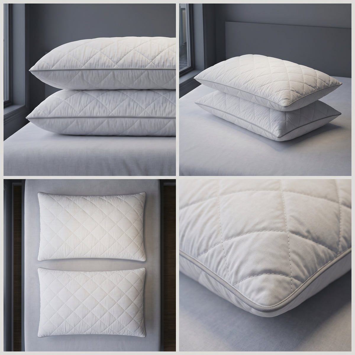 threadncloud waterproof pillow protectors, pack of 2, 50 × 75 cm