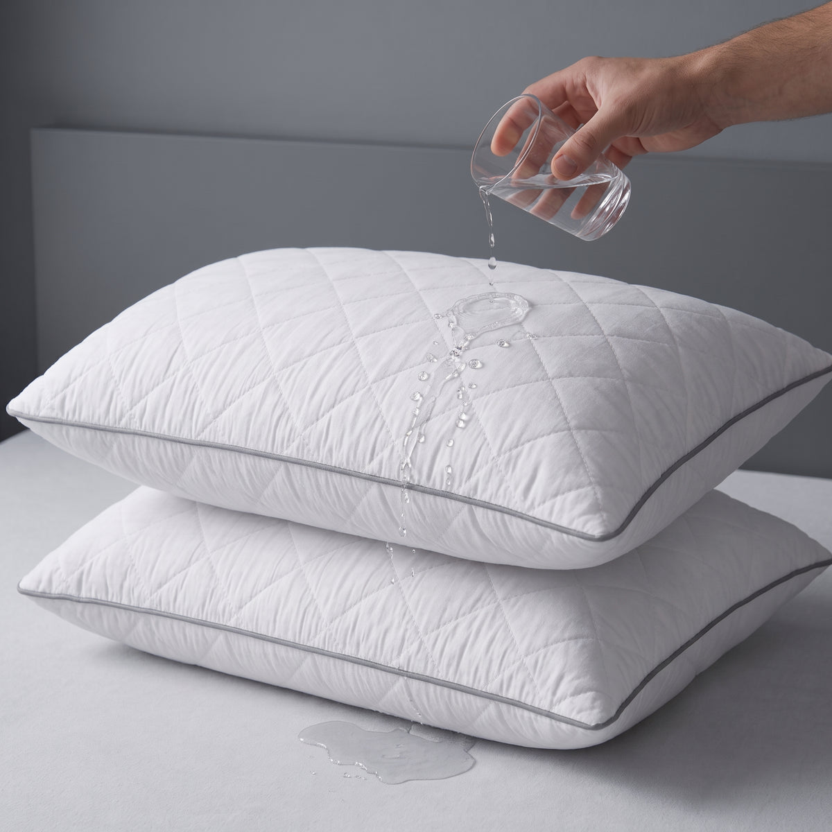 threadncloud waterproof pillow protectors, pack of 2, 50 × 75 cm